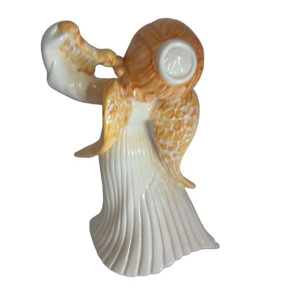 Vintage Atlantic Mold Ceramic Angel With Harp Christmas Holiday - Picture 4 of 9